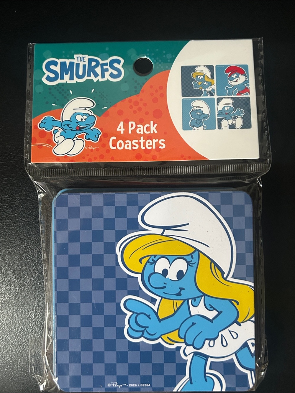 The Smurfs Smurfette Coaster Set - Blue 4-Pack